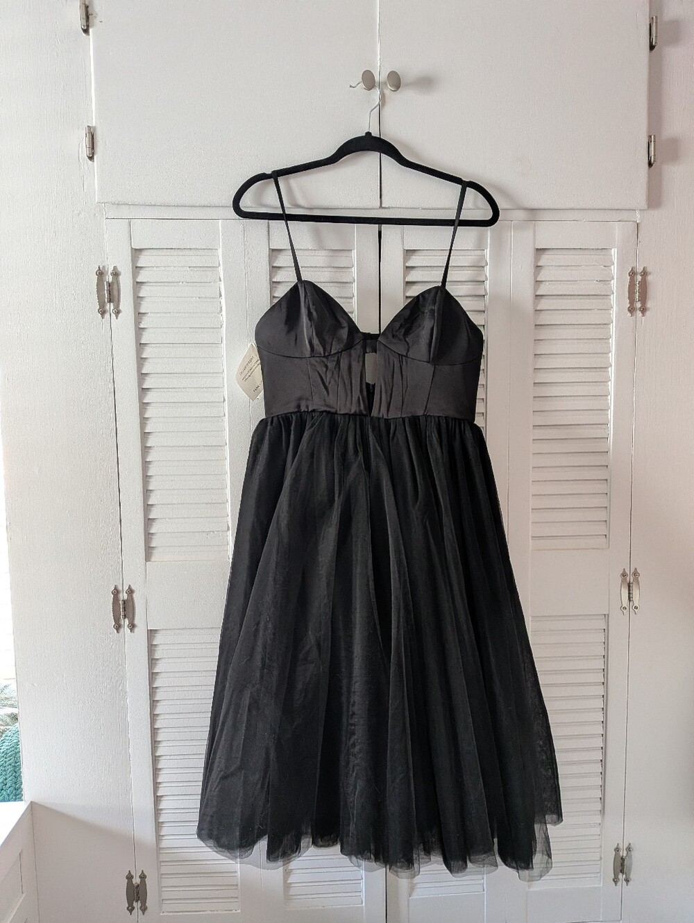 NWT Fame And Partners Black Tulle Gown Size 8